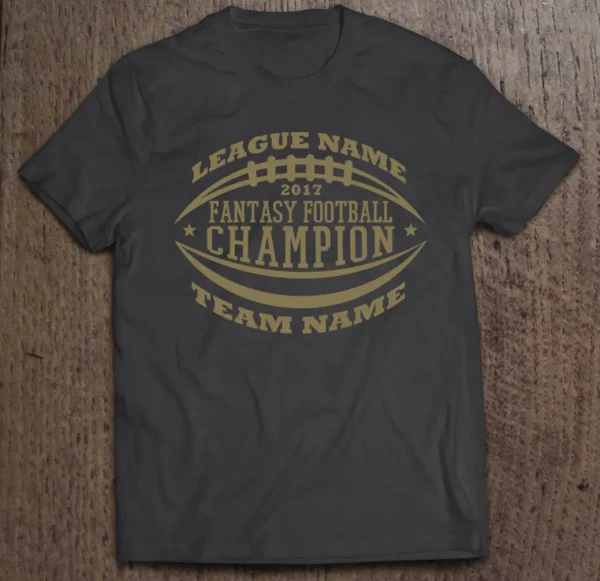 Customized and Personalized Fantasy Football Champion T-shirt - Image 3