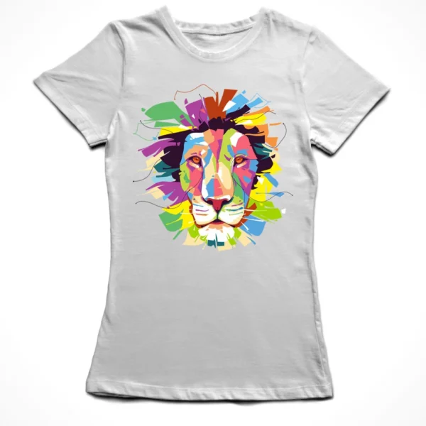 Colorful Popart Lion head shirt - Image 5